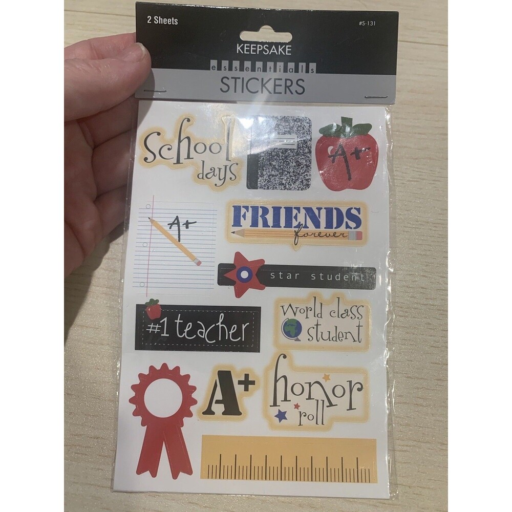 NEW Essentials School Days Keepsake Stickers 2 sheets acid/lignin free